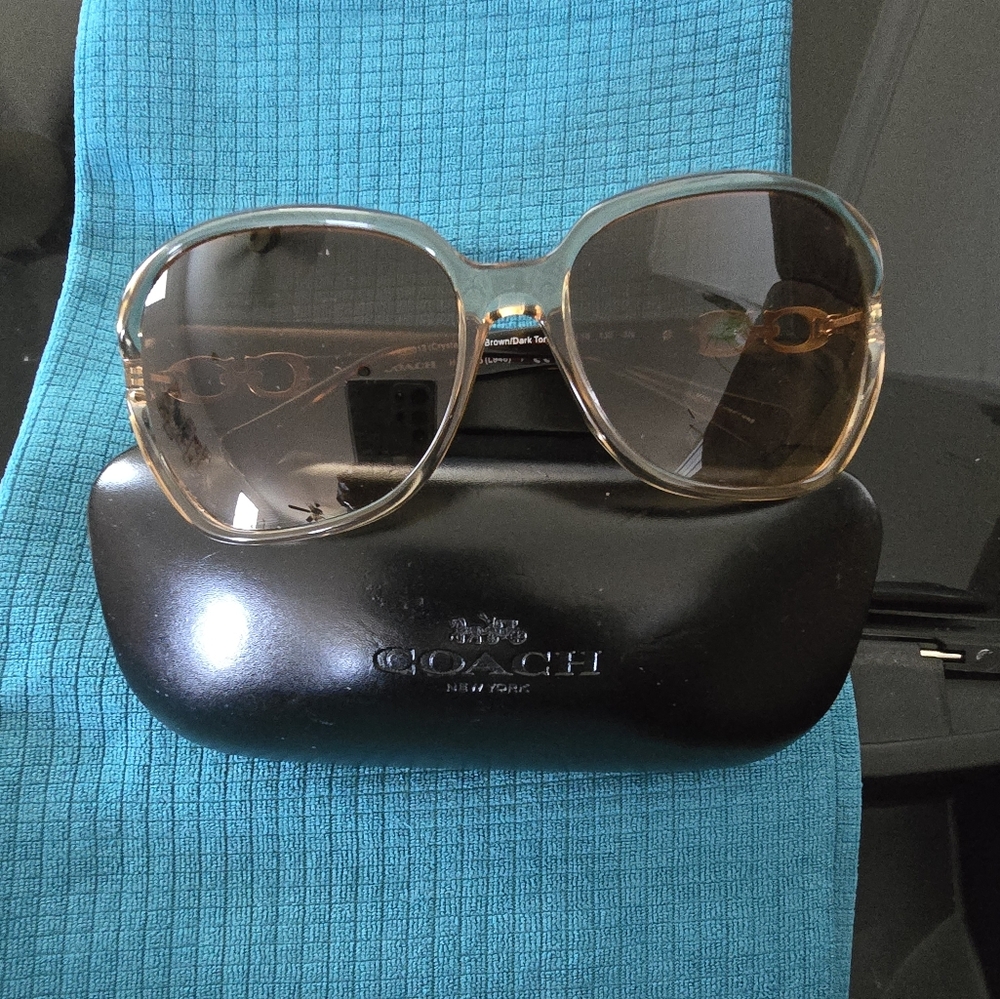 Coach Black and Brown Aviator Sunglasses